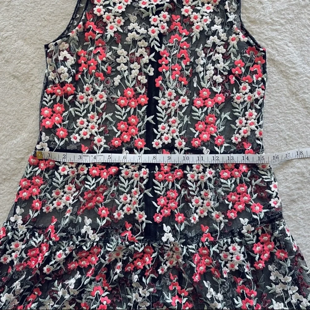 Erin Erin Fetherston Lily Of The Valley Floral Lace Sheer Sleeveless Dress Sz 2 - Picture 4 of 7